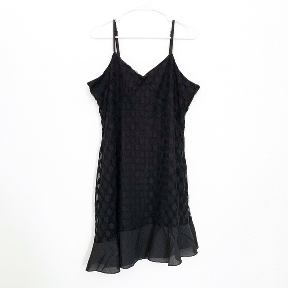 Leola Couture Dresses & Skirts - Leola Couture Black Polka Dot Mesh Ruffle Dress